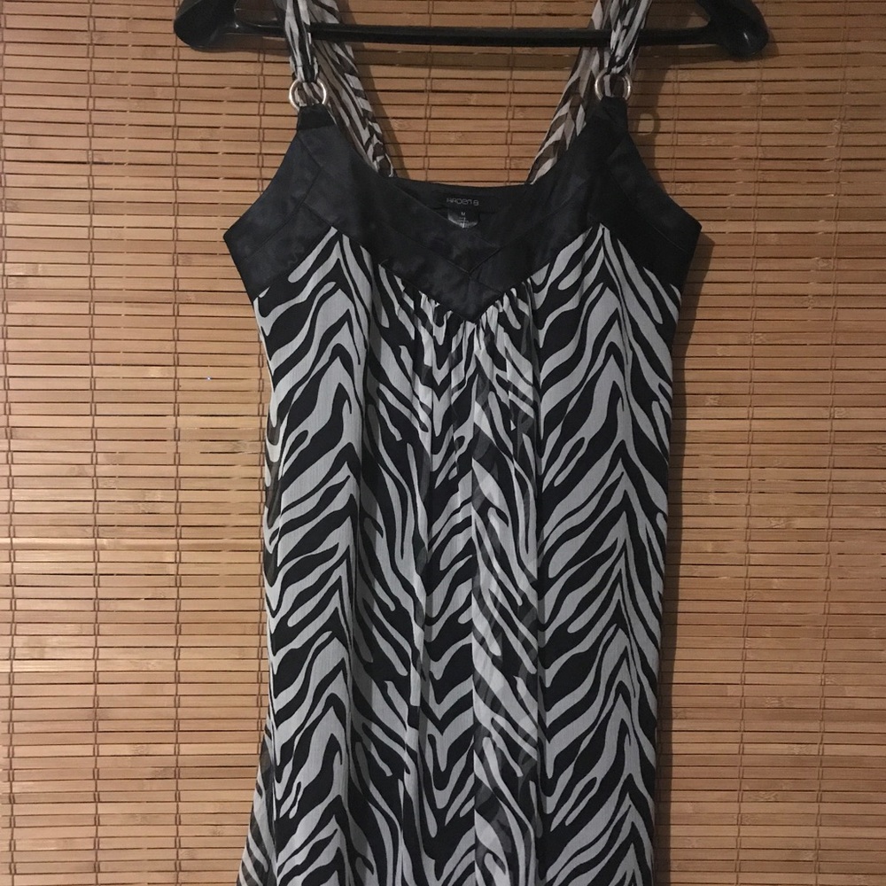 Arden B. Black & White Zebra Print Cocktail Dress